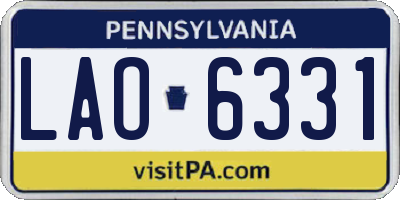 PA license plate LAO6331