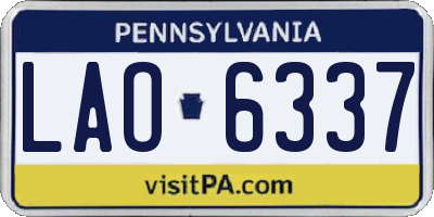 PA license plate LAO6337