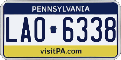 PA license plate LAO6338