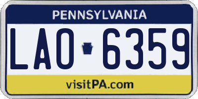 PA license plate LAO6359