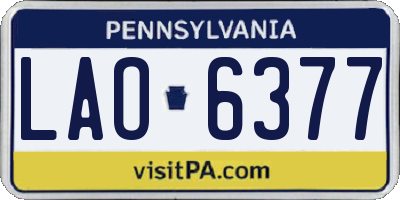 PA license plate LAO6377