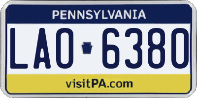 PA license plate LAO6380