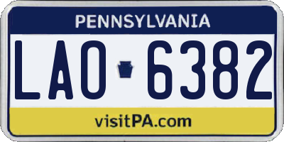 PA license plate LAO6382