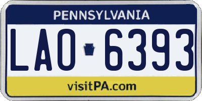 PA license plate LAO6393