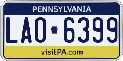 PA license plate LAO6399