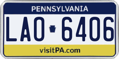 PA license plate LAO6406