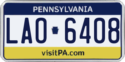 PA license plate LAO6408