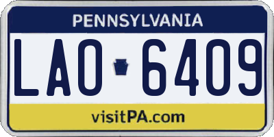 PA license plate LAO6409