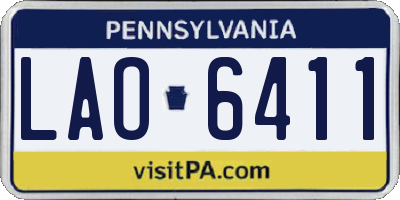 PA license plate LAO6411