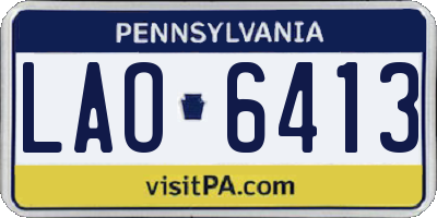 PA license plate LAO6413