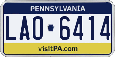 PA license plate LAO6414