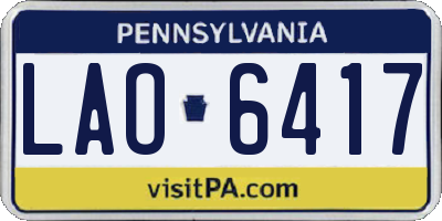 PA license plate LAO6417