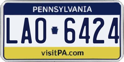 PA license plate LAO6424