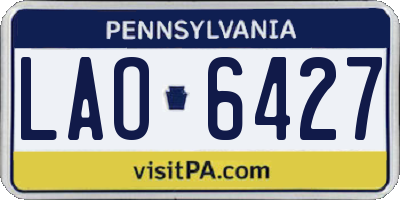 PA license plate LAO6427