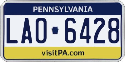 PA license plate LAO6428