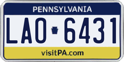 PA license plate LAO6431