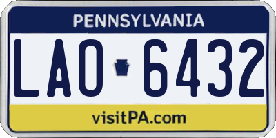 PA license plate LAO6432