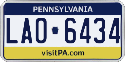 PA license plate LAO6434