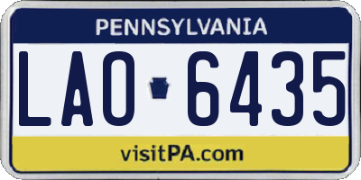 PA license plate LAO6435