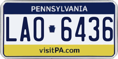PA license plate LAO6436
