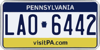 PA license plate LAO6442