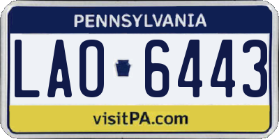 PA license plate LAO6443