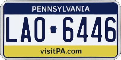 PA license plate LAO6446