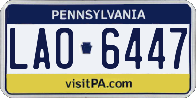 PA license plate LAO6447