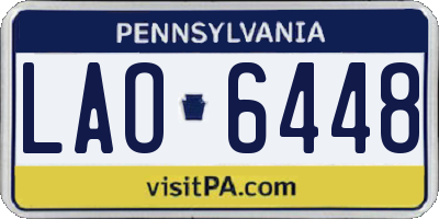 PA license plate LAO6448