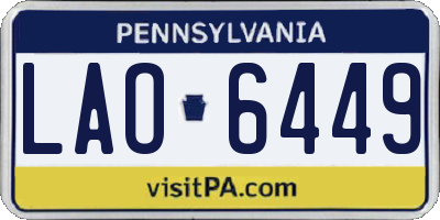 PA license plate LAO6449