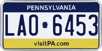 PA license plate LAO6453