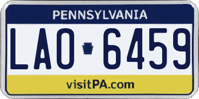 PA license plate LAO6459