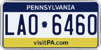 PA license plate LAO6460