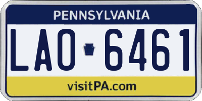 PA license plate LAO6461