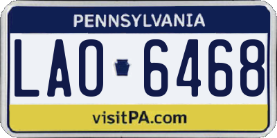 PA license plate LAO6468