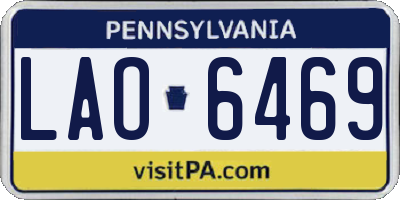 PA license plate LAO6469