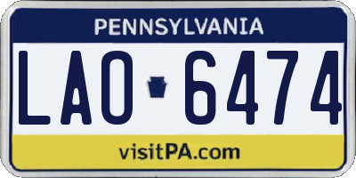 PA license plate LAO6474