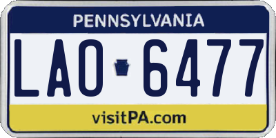 PA license plate LAO6477