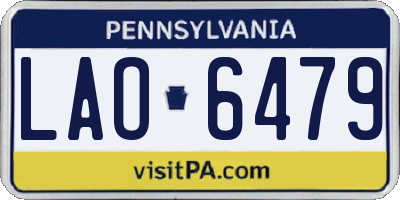 PA license plate LAO6479