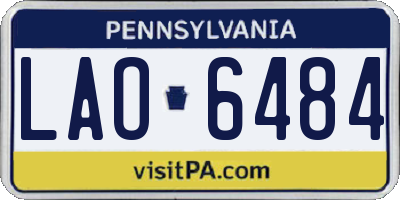 PA license plate LAO6484