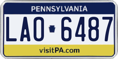 PA license plate LAO6487
