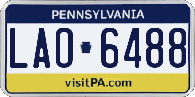 PA license plate LAO6488