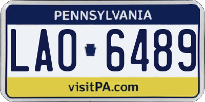PA license plate LAO6489