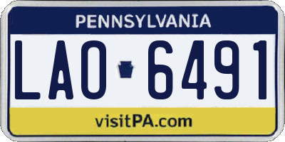 PA license plate LAO6491