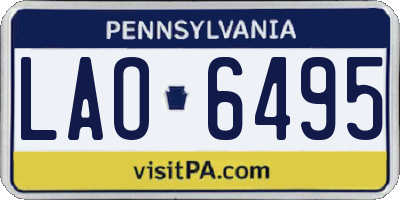PA license plate LAO6495