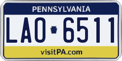 PA license plate LAO6511