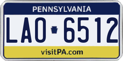 PA license plate LAO6512