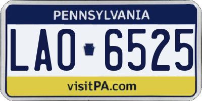 PA license plate LAO6525