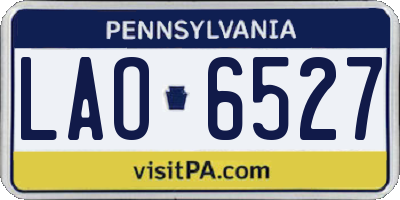 PA license plate LAO6527