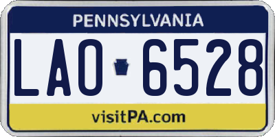 PA license plate LAO6528